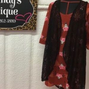 NWT Black Lace Duster